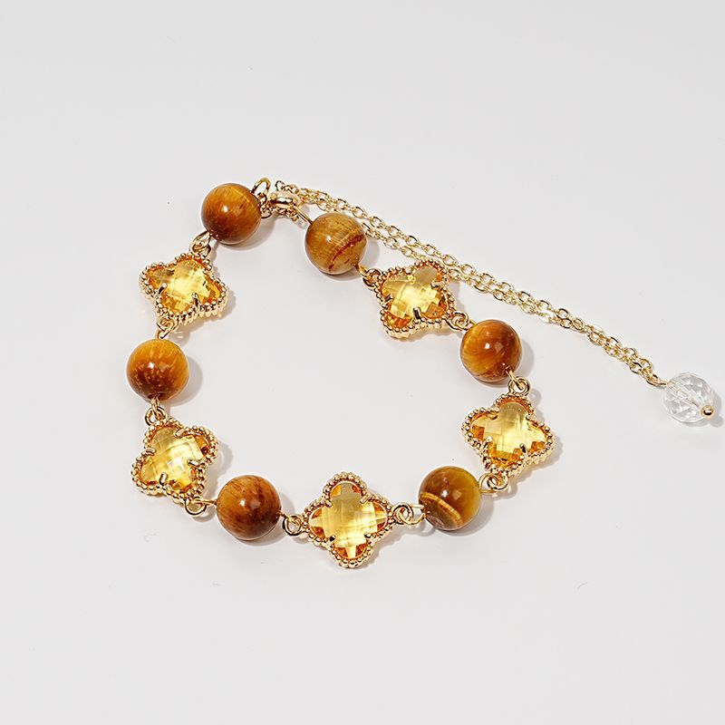 Natural Crystal bracelet///Crystal four-folio niche design crystal bracelet fashion bracelet wholesale